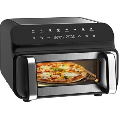 Iceagle Grill & Air Fryer 10L Friteuse sans Huile - 2000W Friteuse à air Chaud Double Résistance Haut et Bas | Airfryer XXL, 8 programmes, Écran Tactile, Recettes