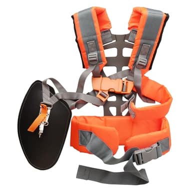 QKTYB Harnais Debroussailleuse, Universelle Réglable Harnais pour Debroussailleuse, Rembourrée Confortable Double Harnais de Débroussailleuse en Nylon pour Tondeuse à Gazon