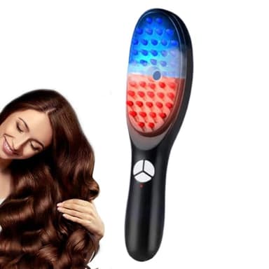 Peigne Électrique de Massage Du Cuir Chevelu, Masseur de Tête Avec Lumière Led Rouge Et Bleue, Brosse de Repousse Des Cheveux Rechargeable, Peigne Vibrant À Pulvérisation Avec 3 Modes