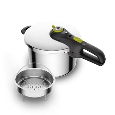 TEFAL Cocotte-minute® inox 6 L (4-6 pers), Couvercle cuisson pression, Cuisson rapide, 2 programmes, Système sécurité 5 points, Autocuiseur induction,Compatible lave-vaisselle SECURE 5 NEO P2530738