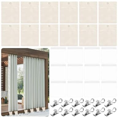Lot de 12 sacs de lestage pour rideaux extérieurs, avec clips et sac de fermeture, poids de rideau pour extérieur, sacs de sable pour lestage pour chalets, pavillons, nappes