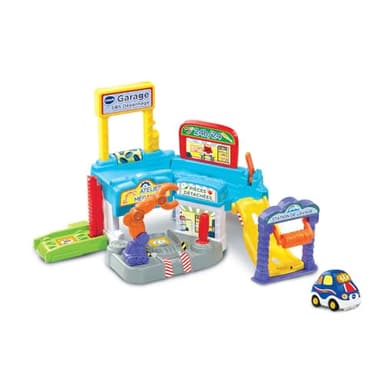 VTech - Tut Tut Bolides, Garage SOS Dépannage avec Noé Voiture à Réparer, Garage Voitures Enfant, 3 Zones Magiques, Cadeau Garçon et Fille de 1 an à 5 Ans - Contenu en Français
