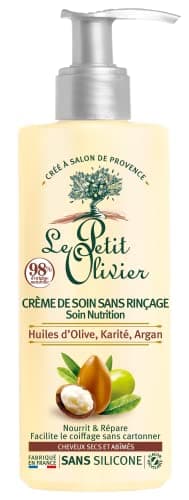 LE PETIT OLIVIER - Crème Soin Nutrition - Sans Rinçage - Huiles D'Olive, Karité & Argan - Démêle, Nourrit & Répare - Cheveux Secs & Abîmés - Sans Silicone ni Sulfate - Fabriqué en France - 200ml