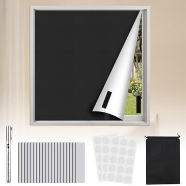 Zaxiva Store Occultant Auto-adhésives sans Perçage, 300 x 145 cm, 100% Opaque, Store Enrouleur, Rideau de Fenêtre, Protection Solaire Intérieure, Compatible Velux, Facile à Transporter pour Le Voyage