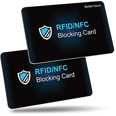 Carte Anti RFID, Befekt Gears [ Lot de 2 ] Carte de Blocage RFID/NFC Protecteurs de Carte de Crédit sans Contact Protège Entièrement Portefeuille, Carte Bancaire, CE, Passeport