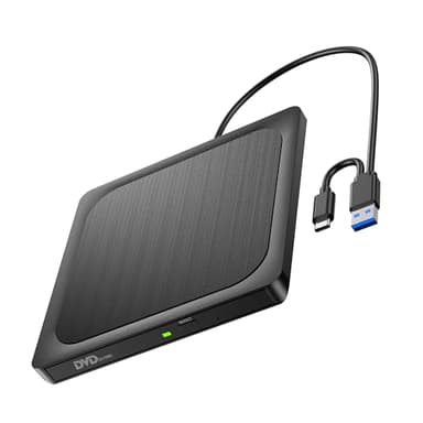 Lecteur DVD Externe à Finition Métal Brossé USB 3.0 Graveur CD/DVD±RW, Mac et PC Windows, Lecteur/Graveur DVD ROM Compatible avec Ordinateurs Portables, Bureau, Mac, Windows/Mac OS (Ultra Mince)