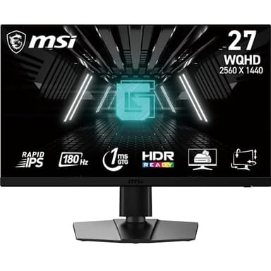MSI G272QPF E2 Écran PC Gaming 27" WQHD - Dalle Rapid IPS, 2560x1440, 180Hz / 1ms, 125% sRGB, Adaptive-Sync - DisplayPort 1.2a, HDMI 2.0b CEC