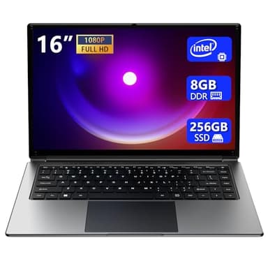 Waxuor Ordinateur Portable de 16 Pouces 8Go DDR et 256 Go SSD Extensible à 1 to Processeur quadricœur Pentium atteignant jusqu'à 2,64 Hz Batterie de 9000 mAh WiFi à Double Bande pc Portable