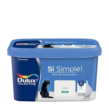 Dulux Valentine Peinture Si Simple Peinture Intérieure Toutes Pièces - Peinture Mur et Plafond, Porte et Plinthe - Couleur : L'Ivoire Satin - 2,5 L