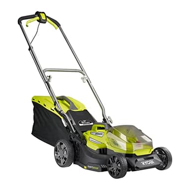 RYOBI - Tondeuse 18V - Brushless / moteur sans charbons - coupe 37 cm - ramassage et mulching - vendue sans batterie ni chargeur - RY18LMX37A-0, Noir / vert