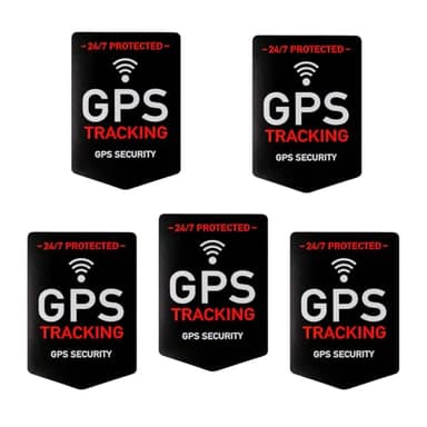 Lot de 5 Autocollants Traceur GPS Vélo Résistants aux Rayures - Étiquettes Antivol avec Protection Durable pour Vélo, Trottinette, Voiture (5x3.5 cm, Noir)