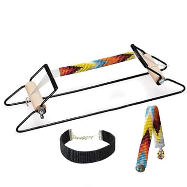 Risegun Métier à tisser de perles, métier à tisser de perles, métier à tisser en acier inoxydable, machine à tricoter pour la fabrication de bijoux, bracelets, colliers (noir)