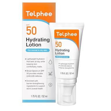 Telphee Ultra Defence Crème Solaire Visage SPF 50 | 2-en-1 Crème Hydratante Visage avec 3 Céramides | Barrier-Lock 8H | Résistant à l‘Eau 60 Min, Sans Effet Blanc | Non Grasse & Sans Parfum