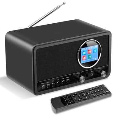 Wholede Radio DAB+/FM avec Bluetooth, radio numérique DAB Plus, radio de cuisine, radio-réveil, avec minuterie de mise en veille, alarme Snooze, USB/Aux-In, noir