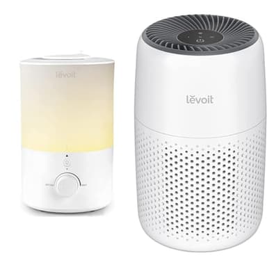 LEVOIT Humidificateur d'Air 3L Top-Fill, 25H d'Autonomie, 28dB Ultrasonique Silencieux & Purificateur d'Air Chambre, Filtration Efficace contre Allergies et Odeurs, Silencieux