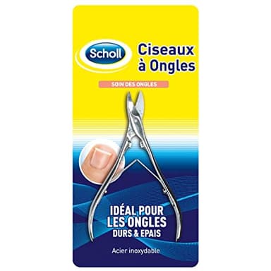 Scholl Ciseaux À Ongles Durs et Épais pour Pieds - Coupe Ongles Précise et Hygiénique, Acier Inoxydable Durable, Design Ergonomique pour Soins Pieds Maison et Pédicure Professionnelle