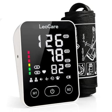 LeoCare Tensiomètre 528, Certifié CE, Appareil de Tension Artérielle Cliniquement Validé. Tensiomètre Bras pour Usage Domestique, Technologie de Détection des Battements Cardiaques Irréguliers