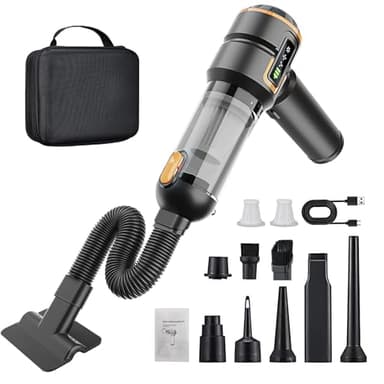 Aspirateur Voiture - Mini Aspirateur Voiture Puissant Sans Fil,23000pa Aspirateur à Main,3vit AspIrateur Portable de Table,Peutêtre Utilisé Comme Gonfleur Electrique/Souffleur/Pompe Vide d'Air,6000mAh
