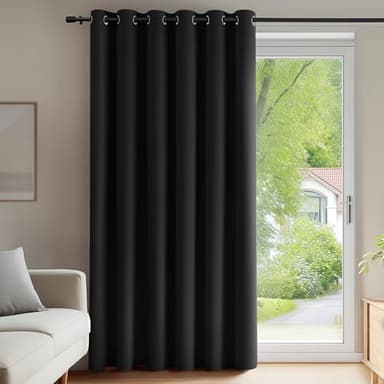 Deconovo Rideau Occultant à Oeillets, Rideaux Salon Moderne Rideau Thermique Isolant Anti Froid Rideau Isolation Phonique pour Salon 200X270cm, Halloween Noir, 1 Pièces