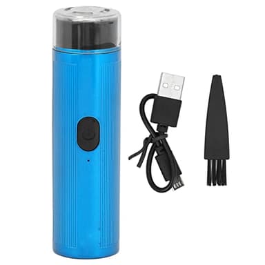 Rasoir électrique Mini Rasoir Rasoir de Poche pour Homme Rechargeable par USB pour les Rasages de Voyage Rasage de Retouche Rasage électrique Portable Lavable sans Fil Bleu Vert(Bleu)