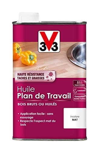 V33 Huile pour plan de travail, Incolore mat 0,5L