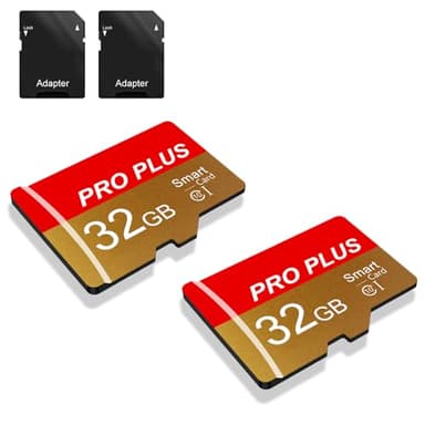 Lot de 2 Cartes SD 32 Go avec Adaptateur SD, Carte Mémoire Haute Vitesse, UHS-I, A1, C10, Carte TF pour téléphone Portable (TF162 32 Go)