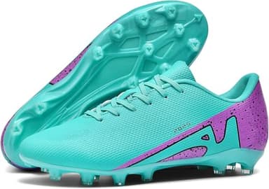 WOWEI Crampons de Foot Homme Professionnel Chaussures de Football Garçons Homme Crampons Antidérapants pour Entraînement Athlétisme Adolescents (Lune-2, 43EU)