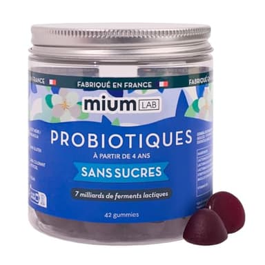Mium Lab - Probiotiques 5 souches & 7 Milliards d'UFC - Renforcement Flore Intestinale, Digestion, Transit régulier - Adultes et Enfants - Cure 21 jours - Fabriqué en France