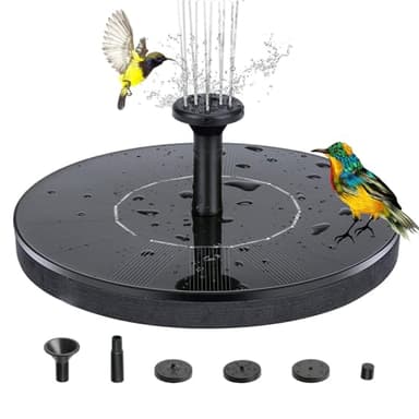 Fontaine solaire améliorée, 16 cm, pompe de bassin solaire avec 6 effets, pompe à eau solaire, flottante, pour étang de jardin, fontaine, bain d'oiseaux, récipient à poissons