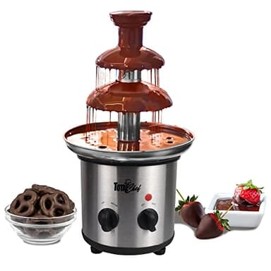 Fontaine à chocolat électrique à 3 niveaux, grands ensembles à fondue avec une capacité de 680 g, pot de fusion chaud, température réglable, idéal pour les buffets de fête d'anniversaire