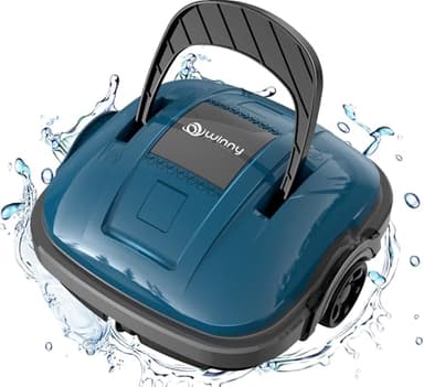 Robot Piscine, Aspirateur Piscine sans Fil pour 100 Minutes D'autonomie, Nettoyeur de Piscine avec Batterie Améliorée, Idéal pour Piscine Hors Sol/Enterrées à Fond Plat Jusqu'à 80㎡ WINNY POOL CLEANER