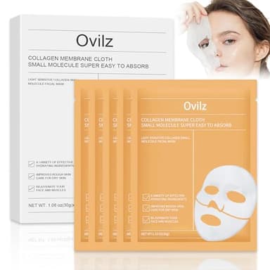 5 Pièces Masques Visage au Collagène,Masque Hydratant Visage,Mask de Hydrogel Hydratant pour Femme,Daily Care apaisants Mask,Soin de la Peau pour Tous les Types de Peau