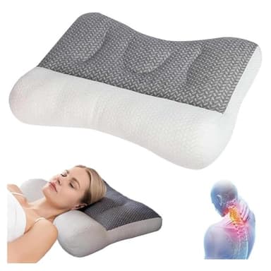 HINNVCL Oreiller pour apnée du Sommeil, Oreiller orthopédique pour Le Sommeil Profond, Oreiller pour apnée du Sommeil, Oreiller Ergonomique pour Le Cou et Les épaules, Oreiller pour dormeurs sur Le