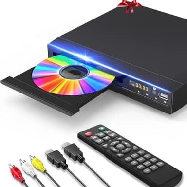 Lecteur DVD, lecteurs DVD HDMI sans région pour Smart TV, mise à l'échelle 1080p, entrée USB, câble de sortie HDMI/RCA inclus, mémoire de point d'arrêt, PAL/NTSC intégré, lecteurs CD pour la maison