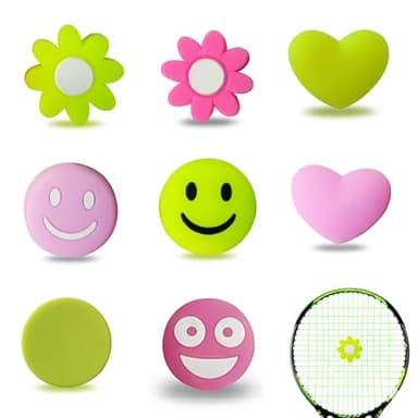 8 pièces Amortisseurs antivibration, Amortisseur de Raquette de Tennis, amortisseurs de tennis en silicone en forme de cœur pour raquette de tennis, pour les Sports de Tennis en Plein Air