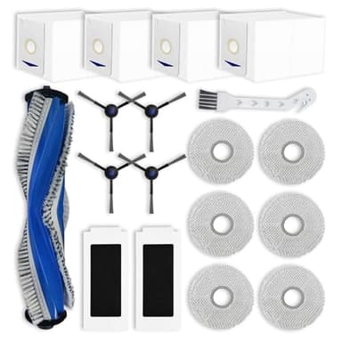 Liveryde Pièces de rechange compatibles avec ECOVACS DEEBOT T30 PRO OMNI / T30 OMNI accessoires, 1 brosse principale, 4 brosses latérales, 2 filtres, 6 chiffons de vadrouille, 4 sacs (Pas pour T30S)