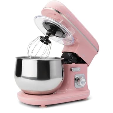 Clatronic 263875 Rose a Pain petrin Professionnel Multifonction-Robot pâtissier/Pétrisseuse KM 3711 Rock'n'Retro, Aluminium, 5 liters