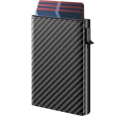 Vinmooog Porte Carte bancaire Portefeuilles et Porte-Cartes Portefeuille Mince pour Hommes Porte-Cartes de crédit Pop-up en Aluminium, Mini-Portefeuille pour Hommes avec Compartiment pour Billets.