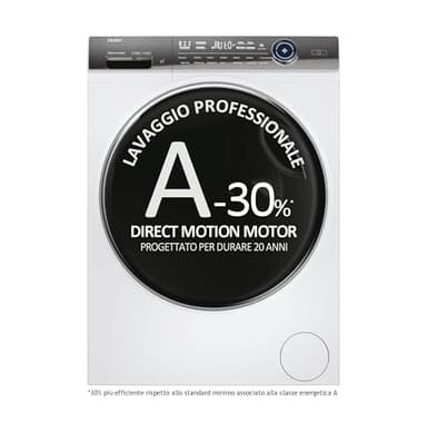 Haier, I-Pro Série 7 Plus, HW110-B14IGIEUIT, Machine à Laver à Chargeur Frontal 11 kg, Classe A-30%, 1400 Tours 70DB, Connecteur, Vapeur, 14 Programmes, Première Sélection, Blanc, 85 x 59 x 60 cm
