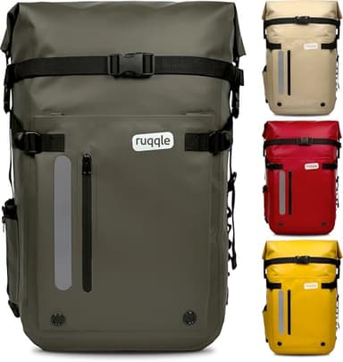 Ruqqle Sac étanche Polyvalent, Waterproof Dry Bag 20/30/45L, 3 Poches externes, Sac à Dos Confort imperméable idéal Voyage Plage Mer Bateau Canoë Paddle Kayak Moto Randonnée Camping Pêche Loisirs