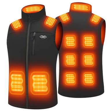 Techstuph Gilet Chauffant pour Hommes avec 3 Zones de Chauffage Réglables 11 Gilet Chauffant pour fFemmes Veste Chauffante Température Maximale 141°F (Sans Batterie)