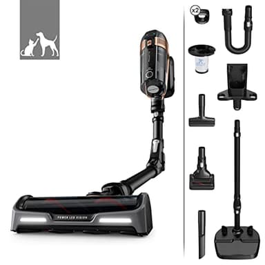 Rowenta X-Force Flex 15.60 Aspirateur balai sans fil, Puissance 230 Air Watts, Batterie amovible 32,4 V, Autonomie jusqu'à 1h20, Tube flexible, Ecran de contrôle digital RH99F1WO