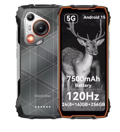 LMHTRADE BL7000 5G AI Rugged Phone Deepseek GPT Android 15 Smartphone, 6,7 pouces HD + 2,4K écran 120 Hz, 24 (8 + 16) Go 256 Go, 7500 Amh