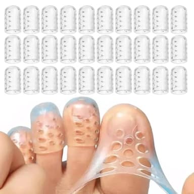 30 Pièces Silicone Protège Orteils Kit, Respirantes Protections d'Orteils pour Petits Orteils, Anti-friction Capuchons d'Orteils