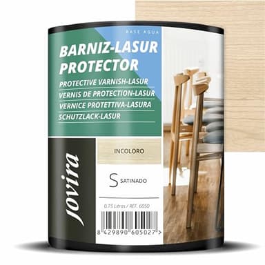 JOVIRA PINTURAS Vernis Lasur Effet Satiné Protector à L'eau. Elle protège, décore et embellit tous les types de bois. (750 Millilitres, Incolore)