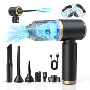 NIBSHOOM Aspirateur à Main Sans Fil, 18000PA Aspirateur Voiture Puissant, 4 en 1 Portable Mini Aspirateur Sans Fil, 4000mAh USB Rechargeable Petit Souffleur Air Comprimé pour Voiture, Maison Nettoyage