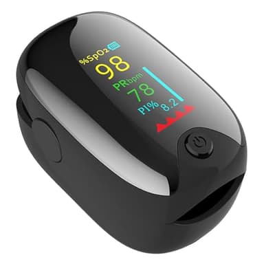 Oxymètre de Doigt, Oxymètre de Pouls avec Écran Couleur LCD, 3-5 Seconde de Mesure Rapide, Oxymètre de Doigt Professionnel, Saturometre Oxymetre et Moniteur de Fréquence Cardiaque