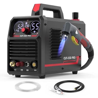 YESWELDER 55Amp Non-HF Découpeur Plasma Arc Pilote sans Contact Basse Fréquence, Grand écran Digital LED, Epaisseur de Coupe Max. 20mm, 230V Machine de Découpe Plasma