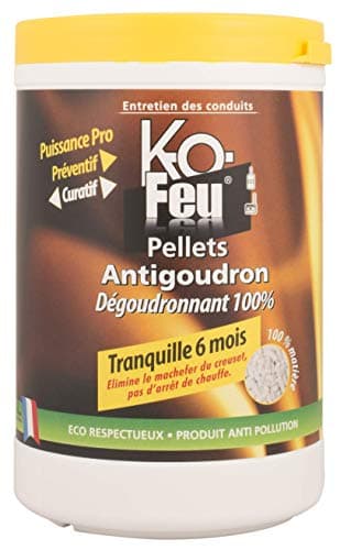 K-OFEU - Pellets anti goudron - Élimine cendres et goudrons - Prévient les pannes - Effet choc - Sans danger pour la santé et l'environnement - 800 g