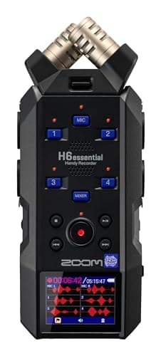Zoom H6essential Enregistreur Portable 6 Pistes en 32 Bits, Guide Vocal, Micro stéréo X/Y Amovible, 4 entrées XLR-Jack, Interface Audio USB, pour Musique, Podcast, cinéma, Sound Desing (2024)